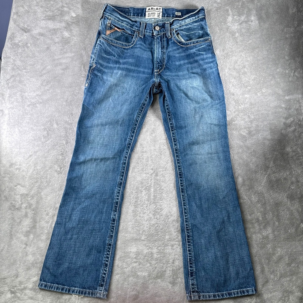 Ariat Relaxed Boot Cut Jeans Men 31x32 Blue M4 Medium Wash Denim